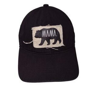 MAMA Slideback Hat Black OSFM Adjustable Patch 6 Panel Rae Dunn Cotton